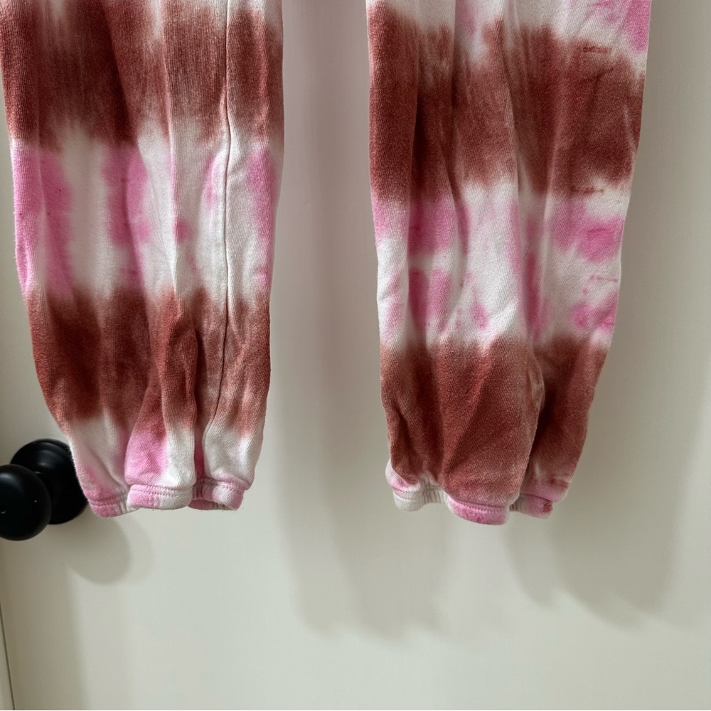 Sundry Pink and Wine Tie-Dye Basic Terry Jogger Sweatpants, Size 0 (Extra Small) - Picture 4 of 7